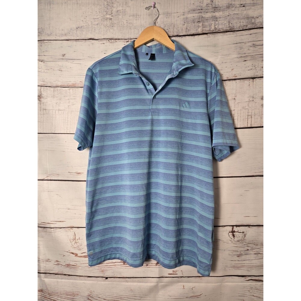 Adidas Mens Performance Polo XL Blue Collared Short Sleeve Athletic Workout